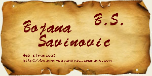 Bojana Savinović vizit kartica